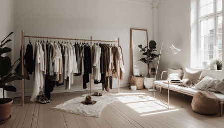 Modern luxury bedroom with fashionable textile collection for ultimate comfort generated by artificial intelligenceの素材