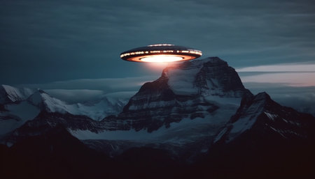 Exploration of majestic mountain range reveals beauty in nature extremes generated by artificial intelligenceの素材