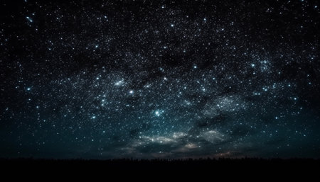 Deep space exploration reveals bright star trail in Milky Way generated by artificial intelligenceの素材