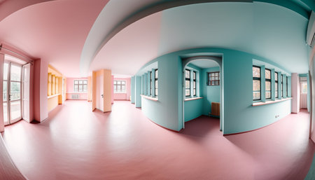 Modern architecture illuminates futuristic office with clean, elegant design generated by artificial intelligenceの素材