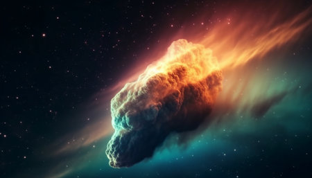 Exploring the deep, dark galaxy with futuristic technology and satellites generated by artificial intelligenceの素材