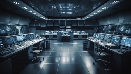 Modern kitchen design with futuristic equipment and stainless steel appliances generated by artificial intelligenceの素材