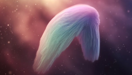 Abstract underwater spiral levitation in a multi colored nebula galaxy generated by artificial intelligenceの素材