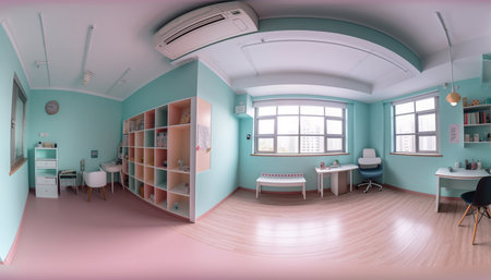 Modern domestic library a comfortable space for creativity and education generated by artificial intelligenceの素材