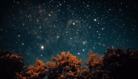 Milky Way illuminates the dark night sky, a starry adventure generated by artificial intelligenceの素材