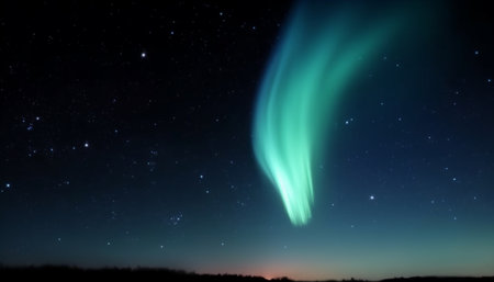 The majestic Milky Way illuminates the dark starry landscape generated by artificial intelligenceの素材