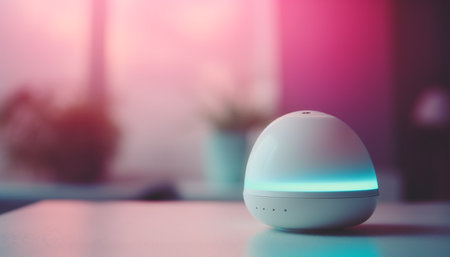 Modern equipment on blue table symbolizes success in business industry generated by artificial intelligenceの素材