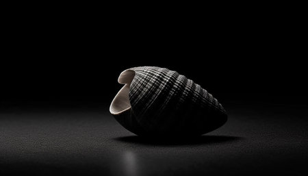 Beautiful seashell collection showcases intricate patterns and delicate beauty underwater generated by artificial intelligenceの素材