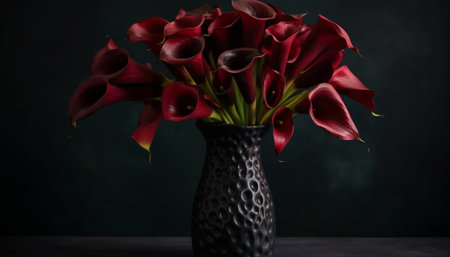 A stunning bouquet of multi colored tulips brings springtime romance indoors generated by artificial intelligenceの素材