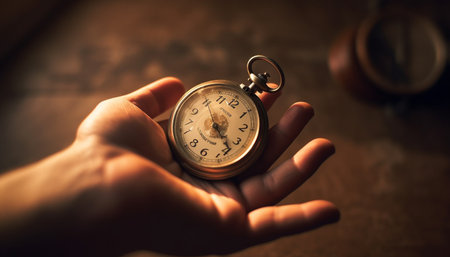 Success begins with working hard, focus on the clock hand generated by artificial intelligenceの素材