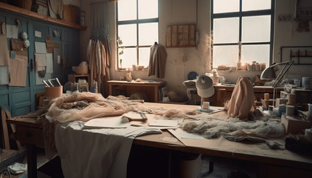 Modern design meets rustic elegance in fashionable home interior decor generated by artificial intelligenceの素材