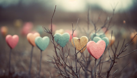 Romantic heart shaped leaf symbolizes love in autumn celebration outdoors generated by artificial intelligenceの素材