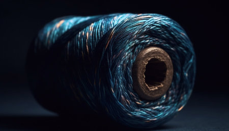 Twisted copper wire spool creates abstract metallic sewing pattern generated by artificial intelligenceの素材