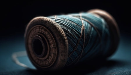 Close up of spool and thread, sewing item for textile industry generated by artificial intelligenceの素材