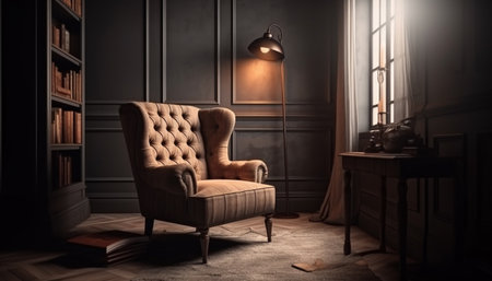 Modern luxury living room with elegant design and comfortable seating generated by artificial intelligenceの素材