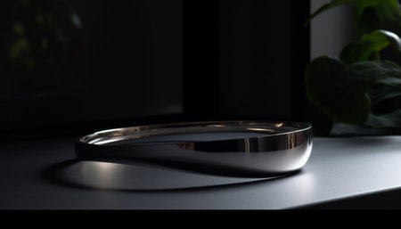 Shiny steel utensils reflect elegance in modern kitchen still life generated by artificial intelligenceの素材