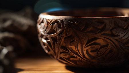 An ornate terracotta vase, an ancient craft product for decoration generated by artificial intelligenceの素材