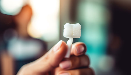 Dentist examines hygiene of sweet toothed gourmet enjoying candy outdoors generated by artificial intelligenceの素材