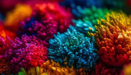 Vibrant underwater reef showcases colorful plant and animal life generated by artificial intelligenceの素材