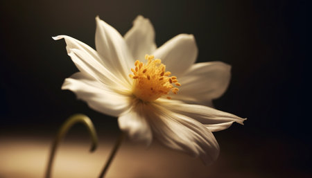 Yellow gerbera daisy, a single flower of beauty in nature generated by artificial intelligenceの素材