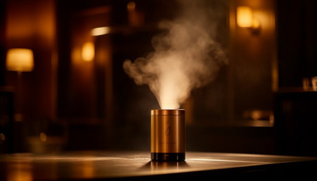 Burning flame illuminates dark night, smoke fills physical structure generated by artificial intelligenceの素材