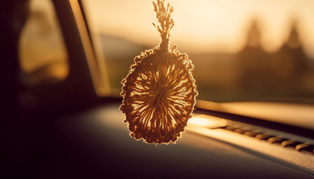 Driving a sports car at dusk, admiring nature beauty generated by artificial intelligenceの素材