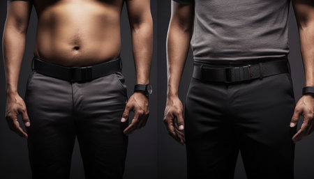 Muscular athletes exercising with confidence in black and white studio shot generated by artificial intelligenceの素材