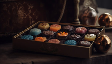 Indulge in the temptation of homemade chocolate truffles, a luxury dessert generated by artificial intelligenceの素材