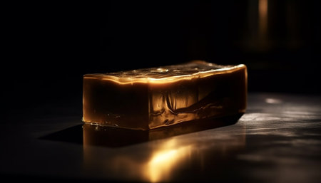 A decadent slice of homemade fudge, a French indulgence generated by artificial intelligenceの素材