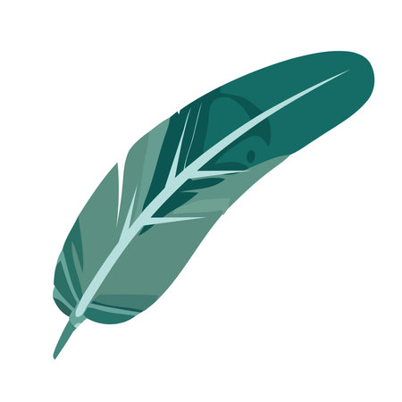 green feather bird iconのイラスト素材