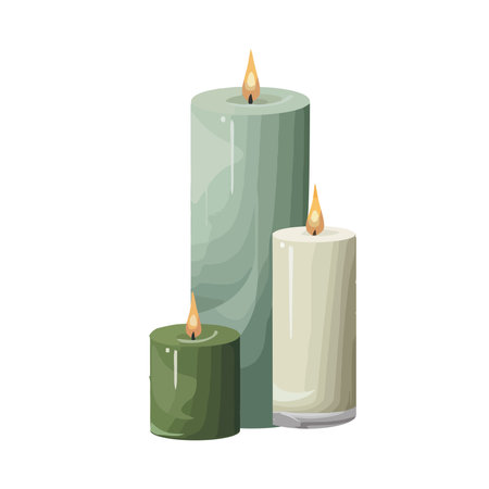 Glowing candles, spirituality and relaxationのイラスト素材