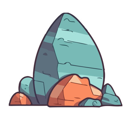 rocky mountain with stonesのイラスト素材