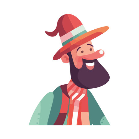 Smiling man with hat cartoonのイラスト素材