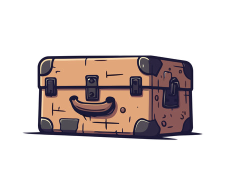 Travel with style, leather suitcaseのイラスト素材