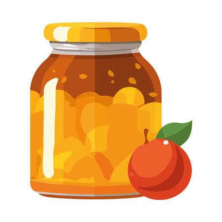 Fresh organic fruit in a glass jarのイラスト素材