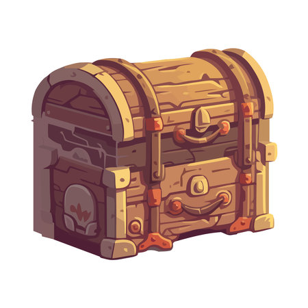 Antique treasure chest full of gold coinsのイラスト素材