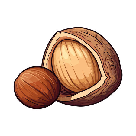 Fresh organic nut snack, ripeのイラスト素材