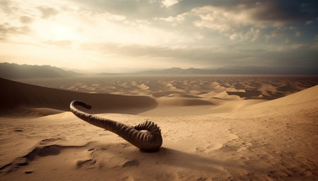 Panoramic beauty in nature Africa extreme terrain at sunrise generated by artificial intelligenceの素材