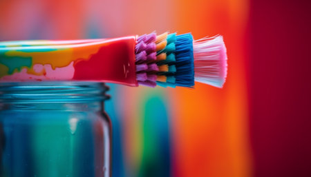 Vibrant rainbow colors in craft paint tube for decoration party generated by artificial intelligenceの素材