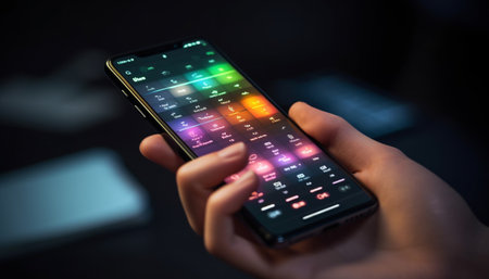 Modern lifestyles working remotely with computer software and wireless technology generated by artificial intelligenceの素材