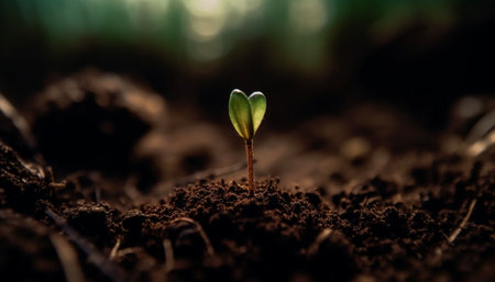 New life begins with small saplings, symbolizing growth and development generated by artificial intelligenceの素材