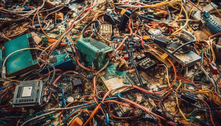 Disassembling obsolete computer equipment for recycling and repairing electrical components generated by artificial intelligenceの素材