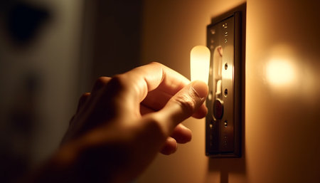 Turning on the heat, pushing the switch, controlling temperature indoors generated by artificial intelligenceの素材