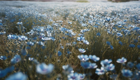 Yellow daisy in meadow, surrounded by fresh green grass generated by artificial intelligenceの素材