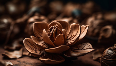 Freshness and Fragility A Close Up of a Single Flower Head generated by artificial intelligenceの素材