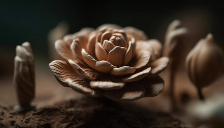 Fresh pine cone growth in autumn forest, selective focus outdoors generated by artificial intelligenceの素材