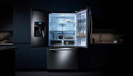 Modern stainless steel kitchen appliance for healthy eating preparation generated by artificial intelligenceの素材