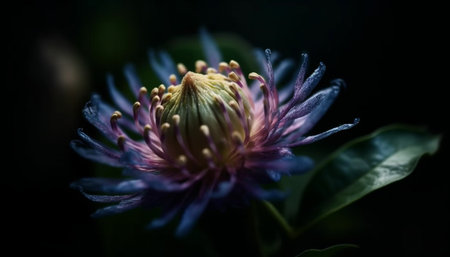 Soft focus captures the beauty of a purple wildflower fragility generated by artificial intelligenceの素材