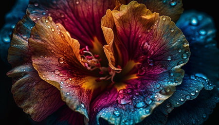 Vibrant colors showcase beauty in nature fragile flower petals generated by artificial intelligenceの素材