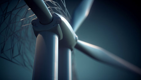 Futuristic electricity generation equipment powers modern industry with abstract design generated by artificial intelligenceの素材